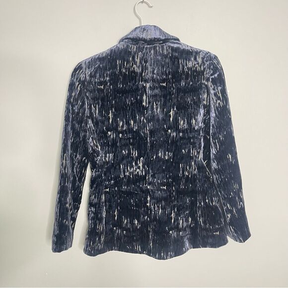 Donna Degnan Blue Single button Velvet blazer size 2 - Picture 7 of 7